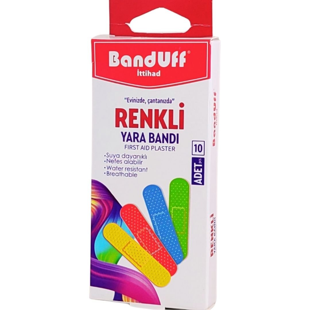 Banduff Renkli Yara Bandı 10 Adet