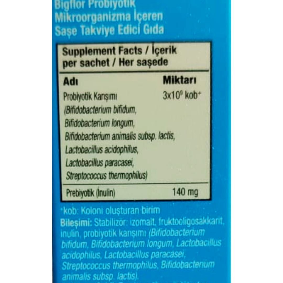 Bigflor Probiyotik Mikroorganizma İçeren 10 Saşe