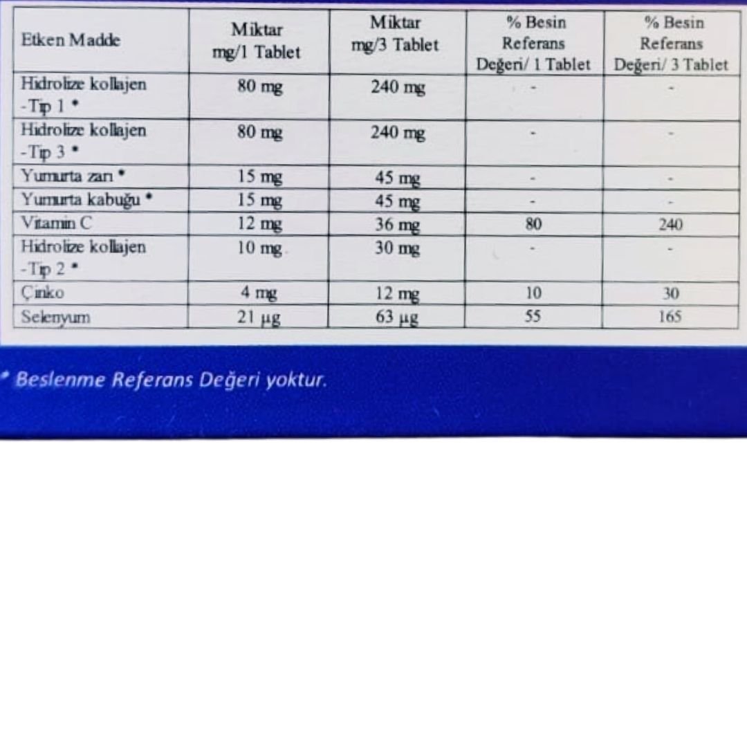 Collagen Life Pro C Vitamin Çinko Selenyum 500 mg 90 Tablet