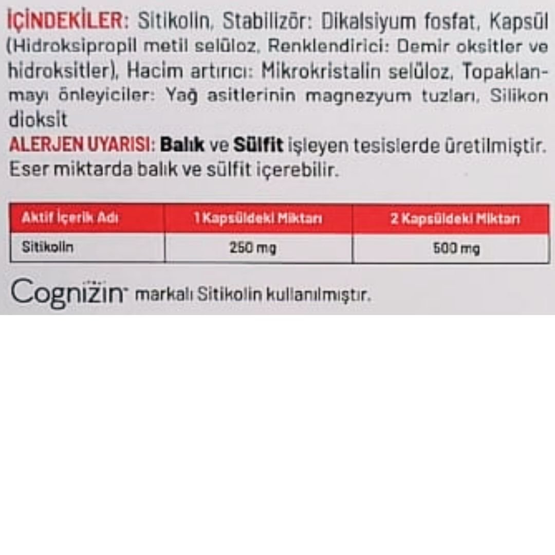 Haver Sitikolin Kapsül Takviye Edici Gıda 30 Kapsül