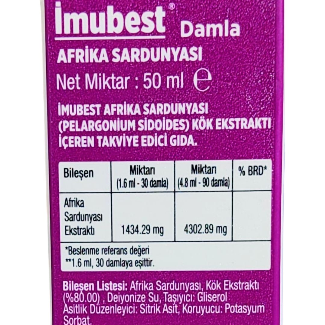 İmubest Pelargonium Sidoides - Afrika Sardunyası Damla 50 ml
