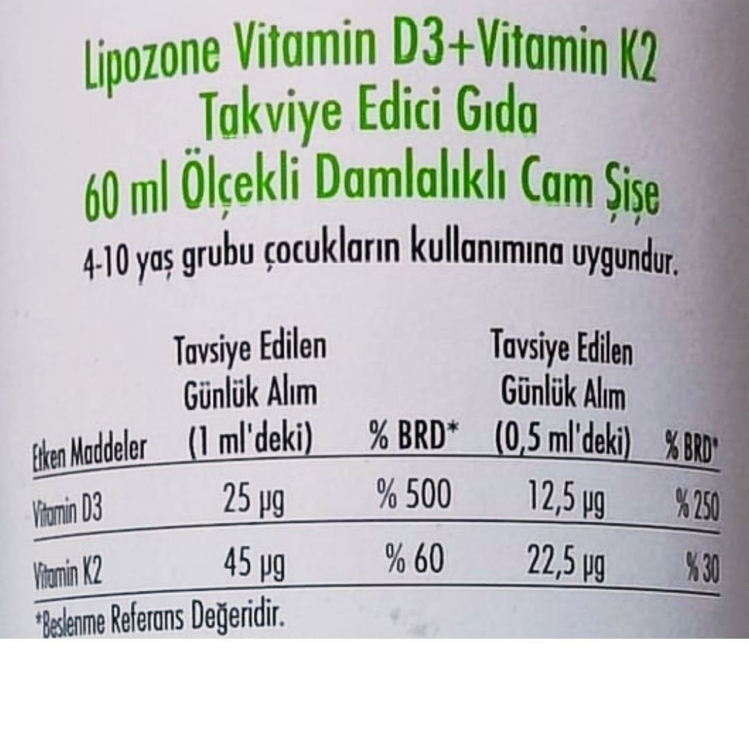 Lipozone D3K2 Vitamin 60 ml
