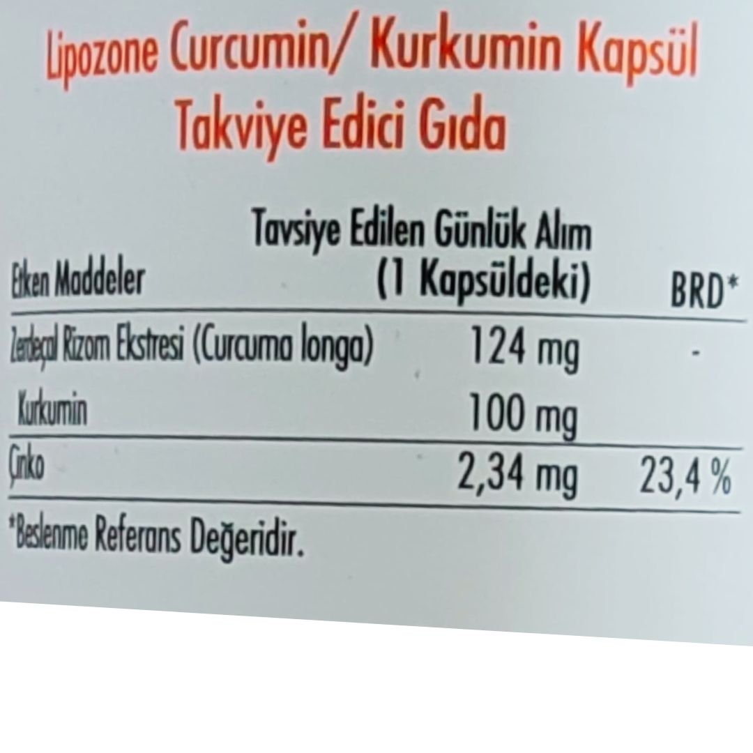 Lipozone Lipozomal Curcumin 30 Kapsül