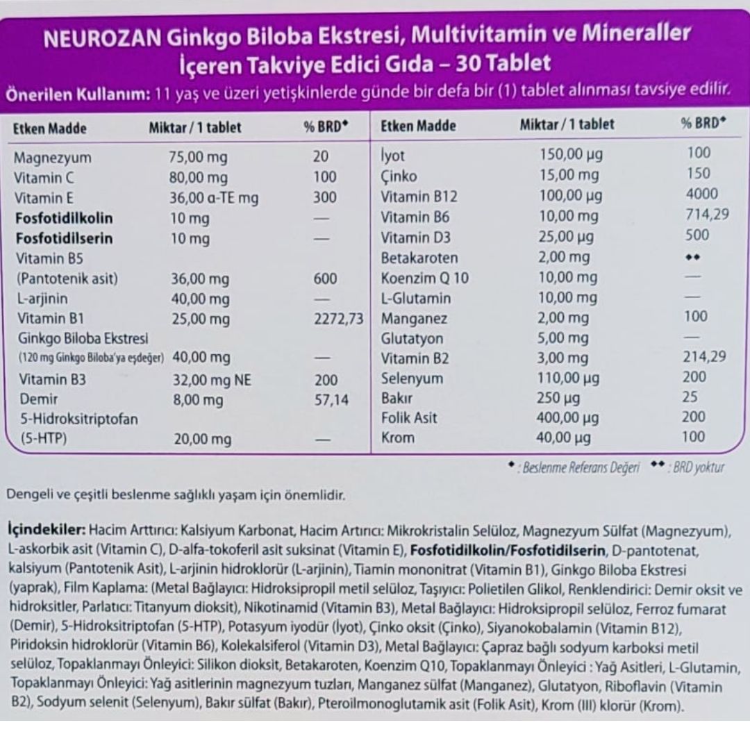 Neurozan 30 Tablet