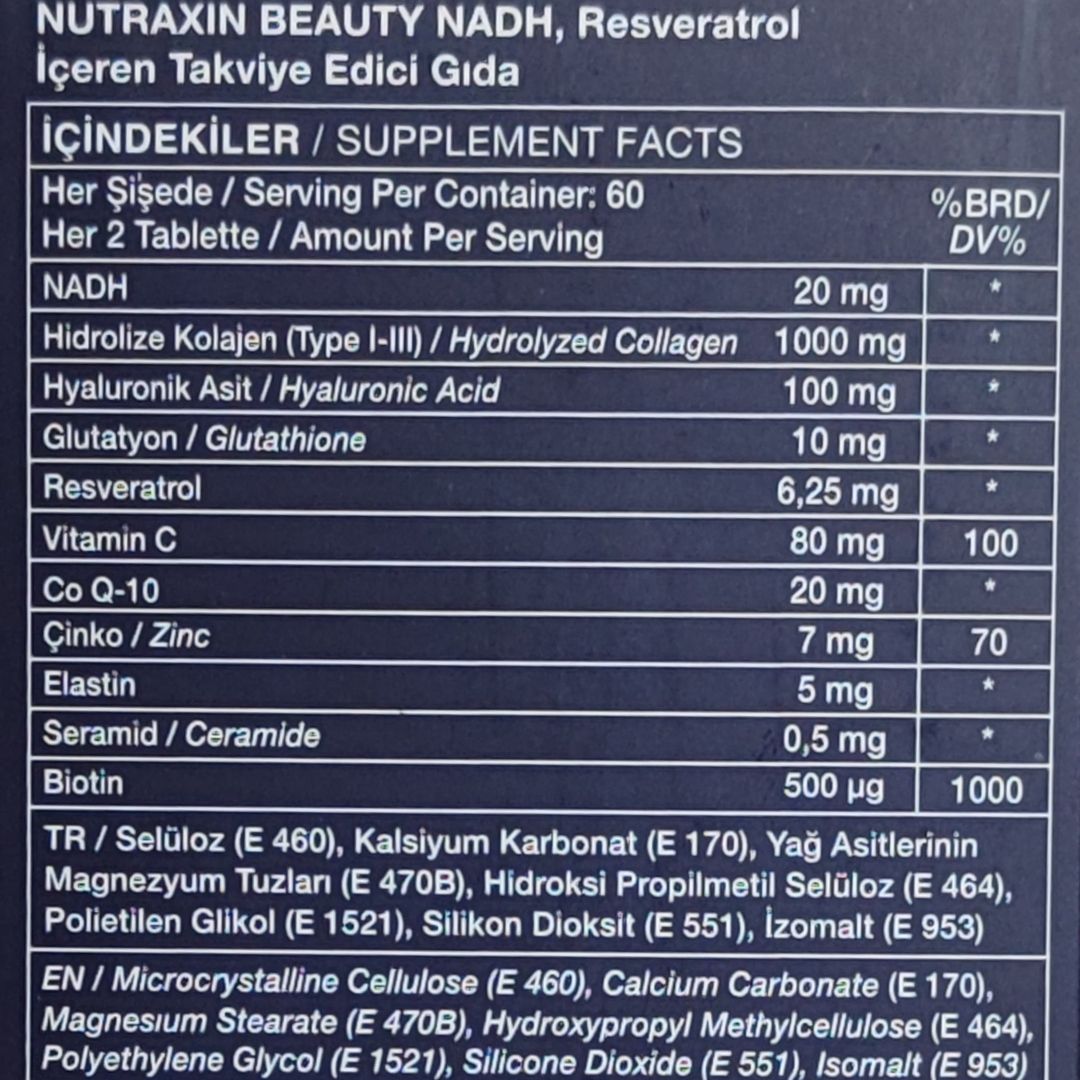 Nutraxin Beauty NADH & Collagen 60 Tablet