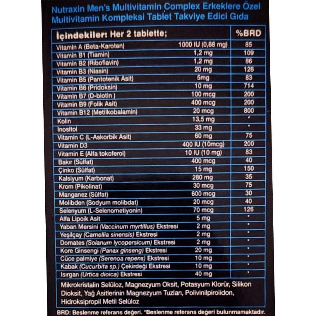 Nutraxin Men's Multi Vitamin Complex 60 Tablet