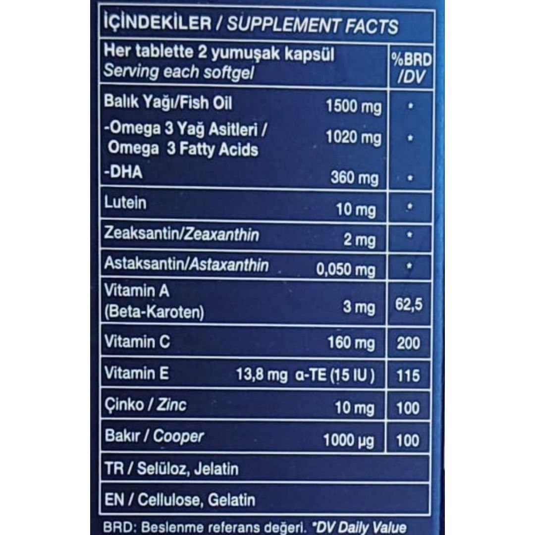 Nutraxin Plus My Vision Göz Vitamini Lutein Zeaksantin 60 Kapsül