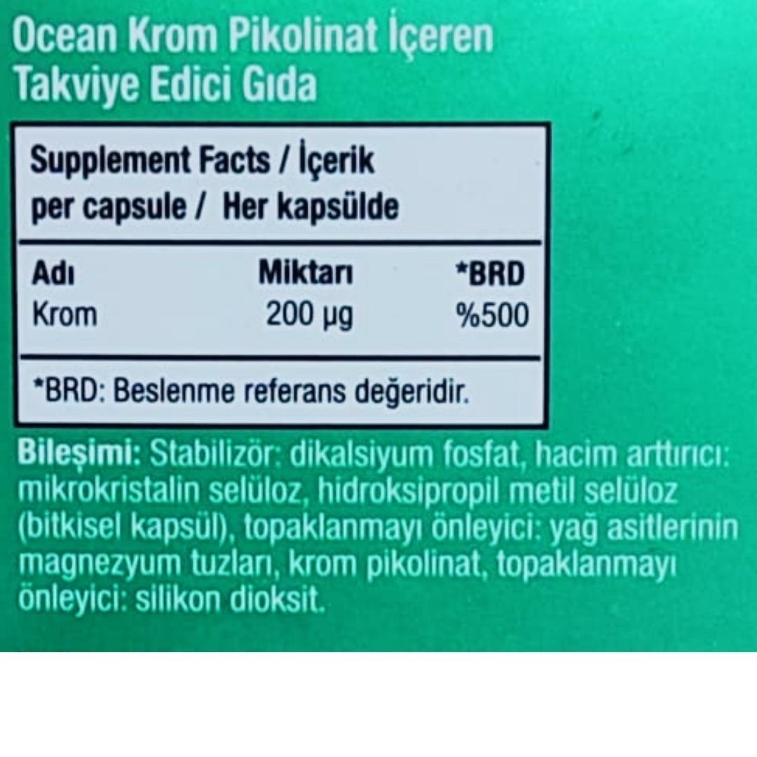 Ocean Krom Pikolinat 90 Bitkisel Kapsül