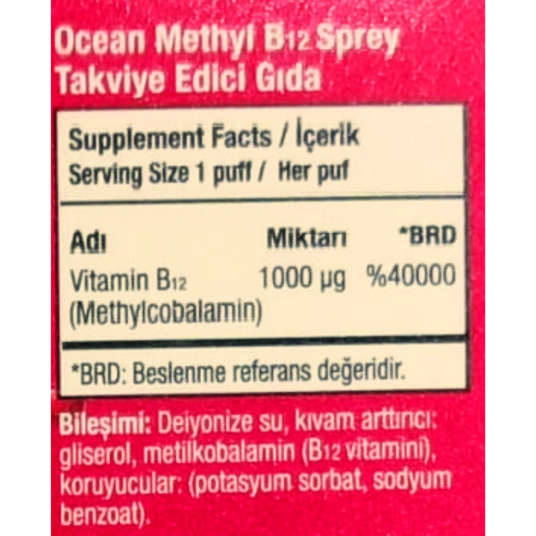 Ocean Methyl B12 Sprey 1000 mg 10 ml