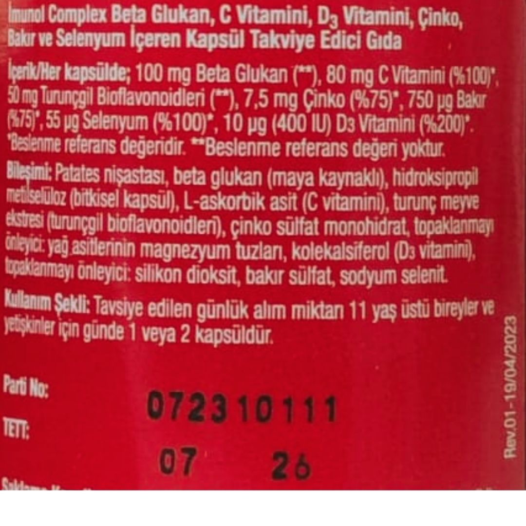 Orzax İmunol Complex 30 Kapsül