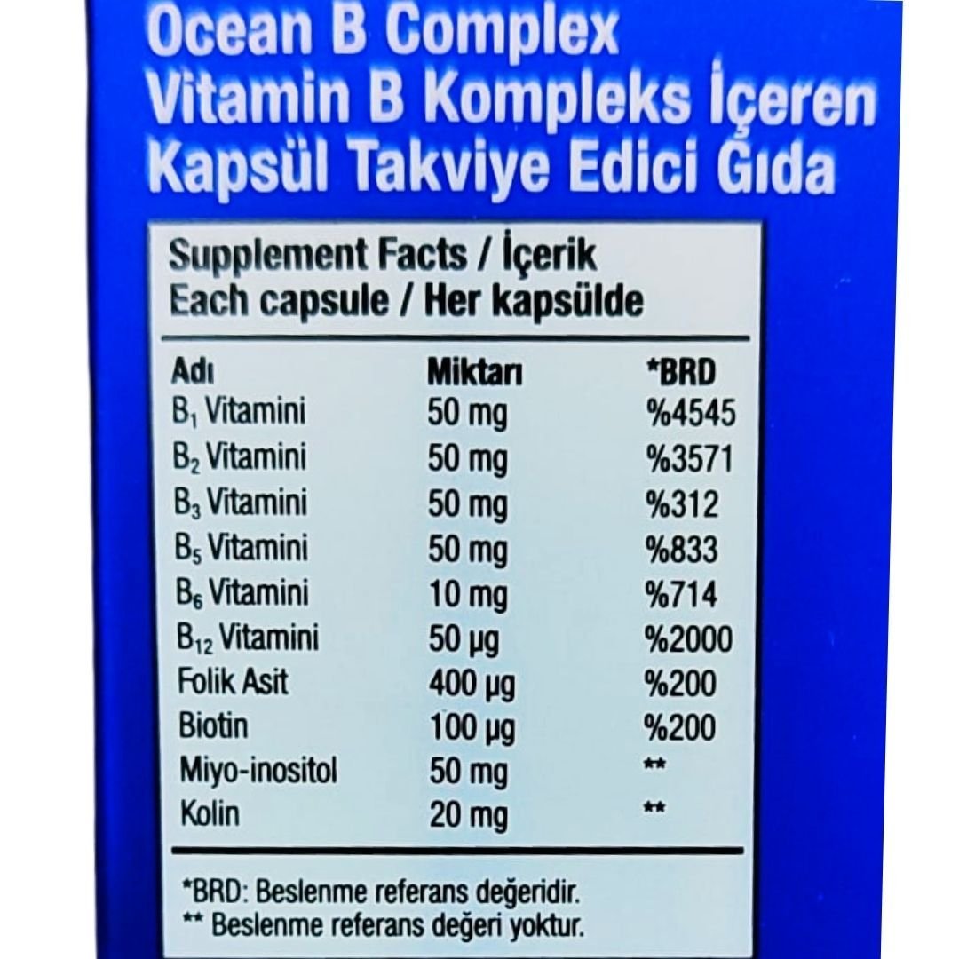 Orzax Ocean B Complex 50 Kapsül