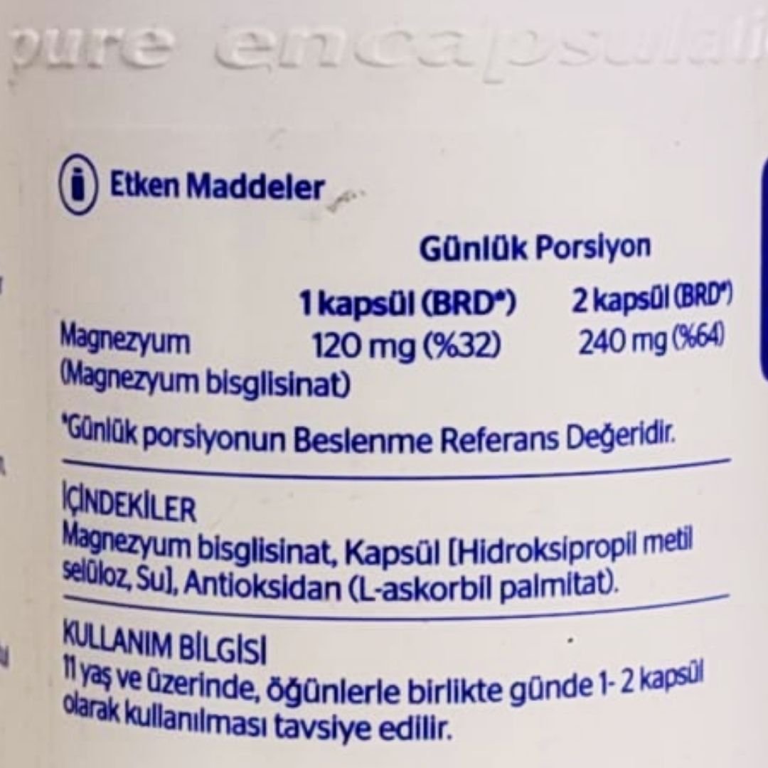 Pure Encapsulations Magnesium Glycinate 60 Kapsül