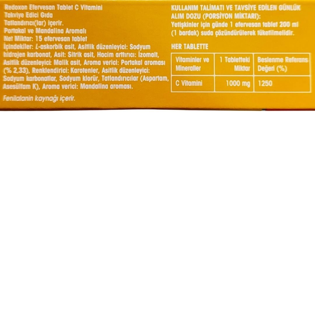 Redoxon 1000 mg C Vitamini 15 Efervesan Tablet