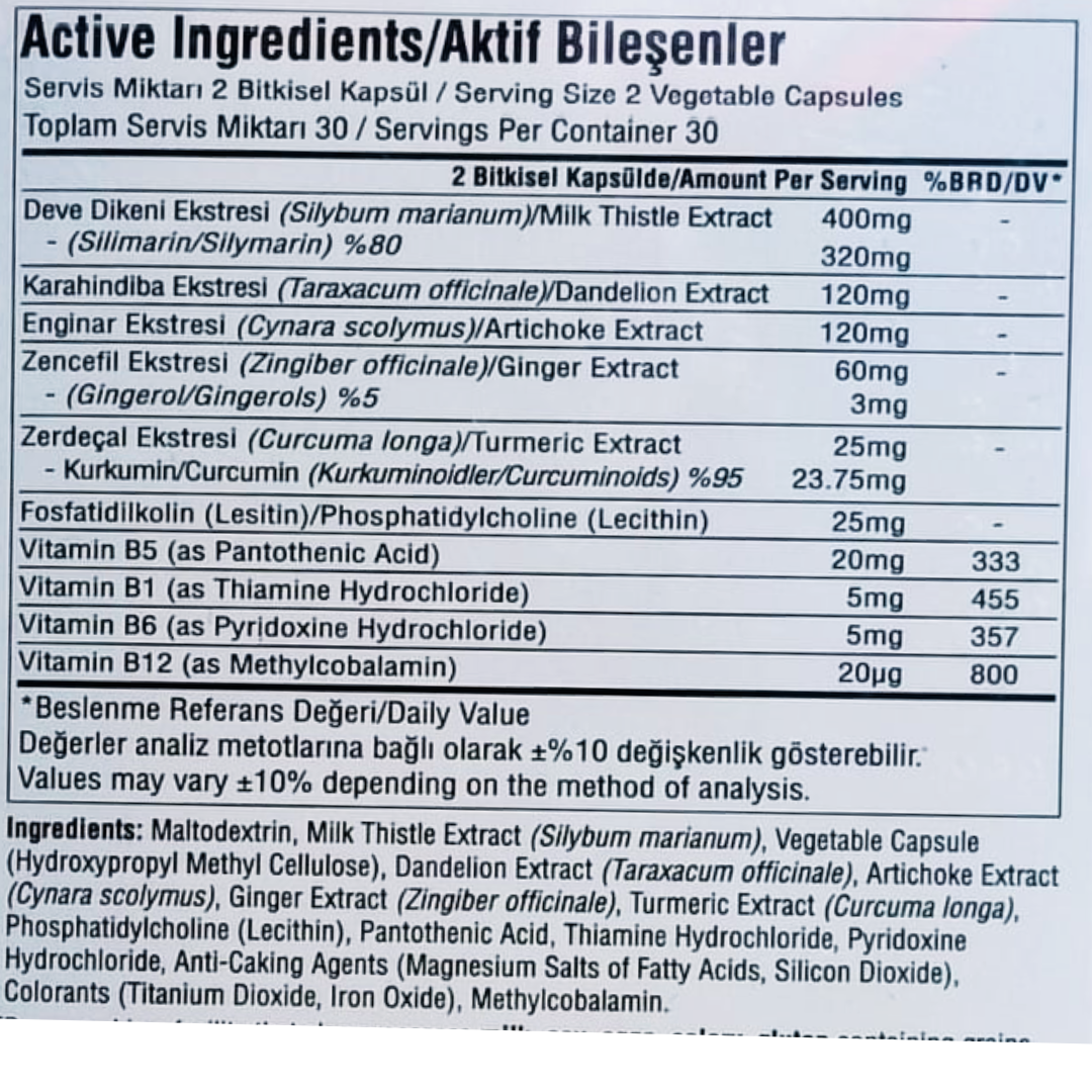 Suda Vitamin Milk Thistle Extract Livaxine 60 Kapsül