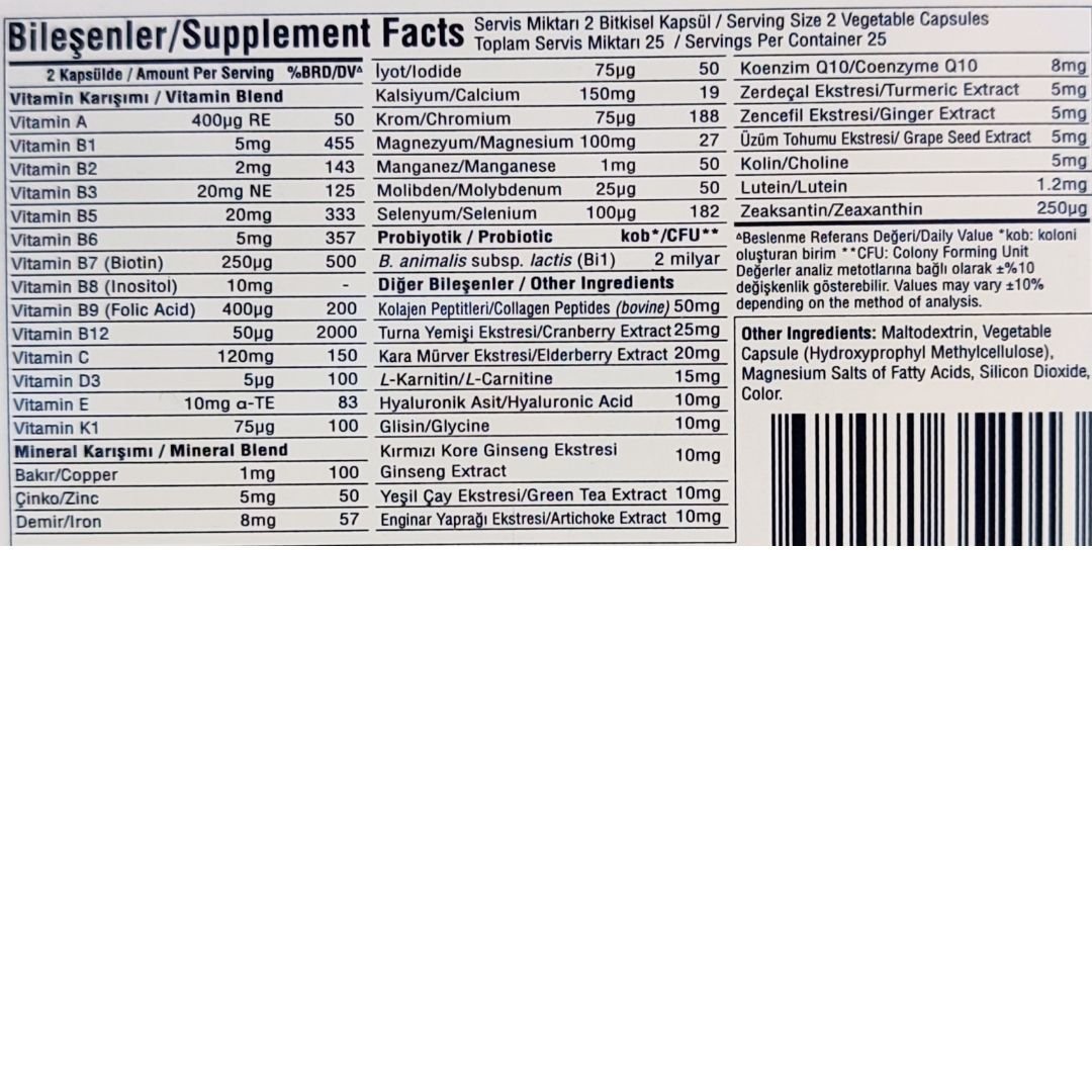 Suda Vitamin Multifem 50+ Womens Multivitamin 50 Bitkisel Kapsül