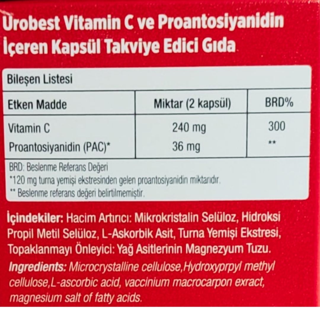 Urobest Cranberry 30 Kapsül