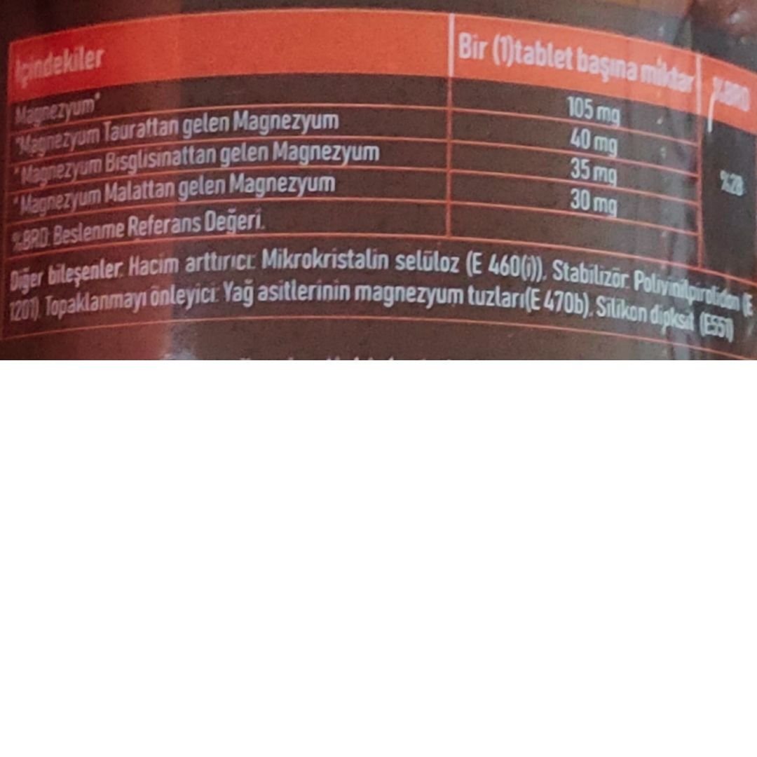 Vitabumin Plus Magnezyum(Bisglisinat, Malat, Taurat) İçeren 30 Tablet