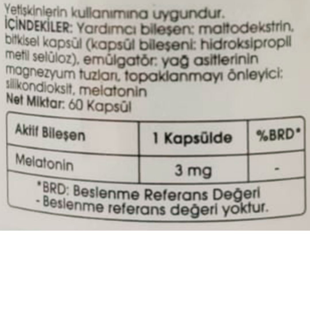 Voonka Melatonin İçeren Takviye Edici Gıda 60 Kapsül