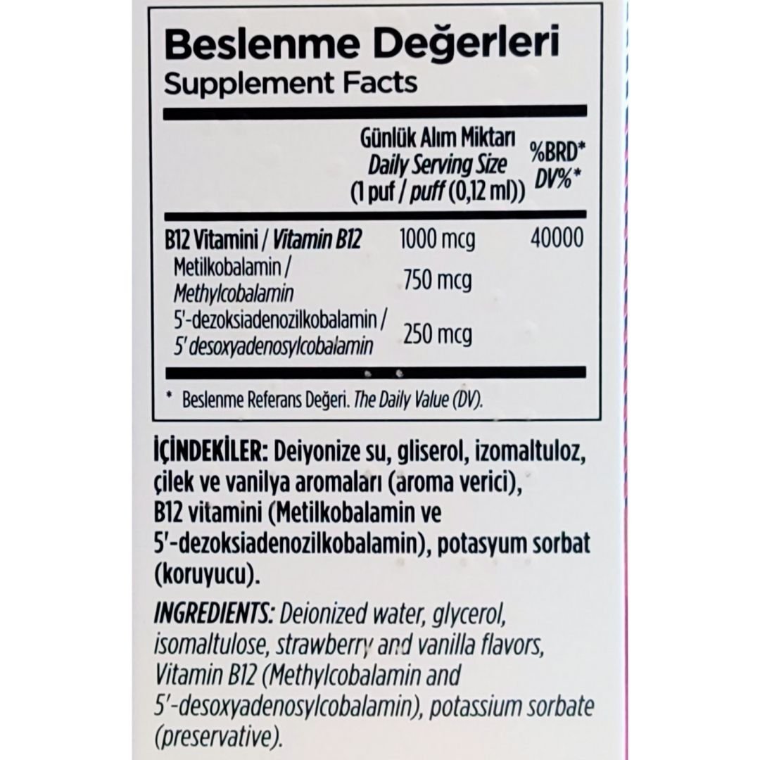 Zade Vital Vitamin B12 Duo 1000 Mcg Sprey 10 ml