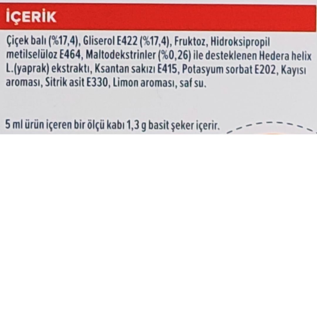 Zarbee's Bal,Sarmaşık Yaprağı, Gliserol İçeren Tüm Aile Takviye Edici Gıda 150 ml