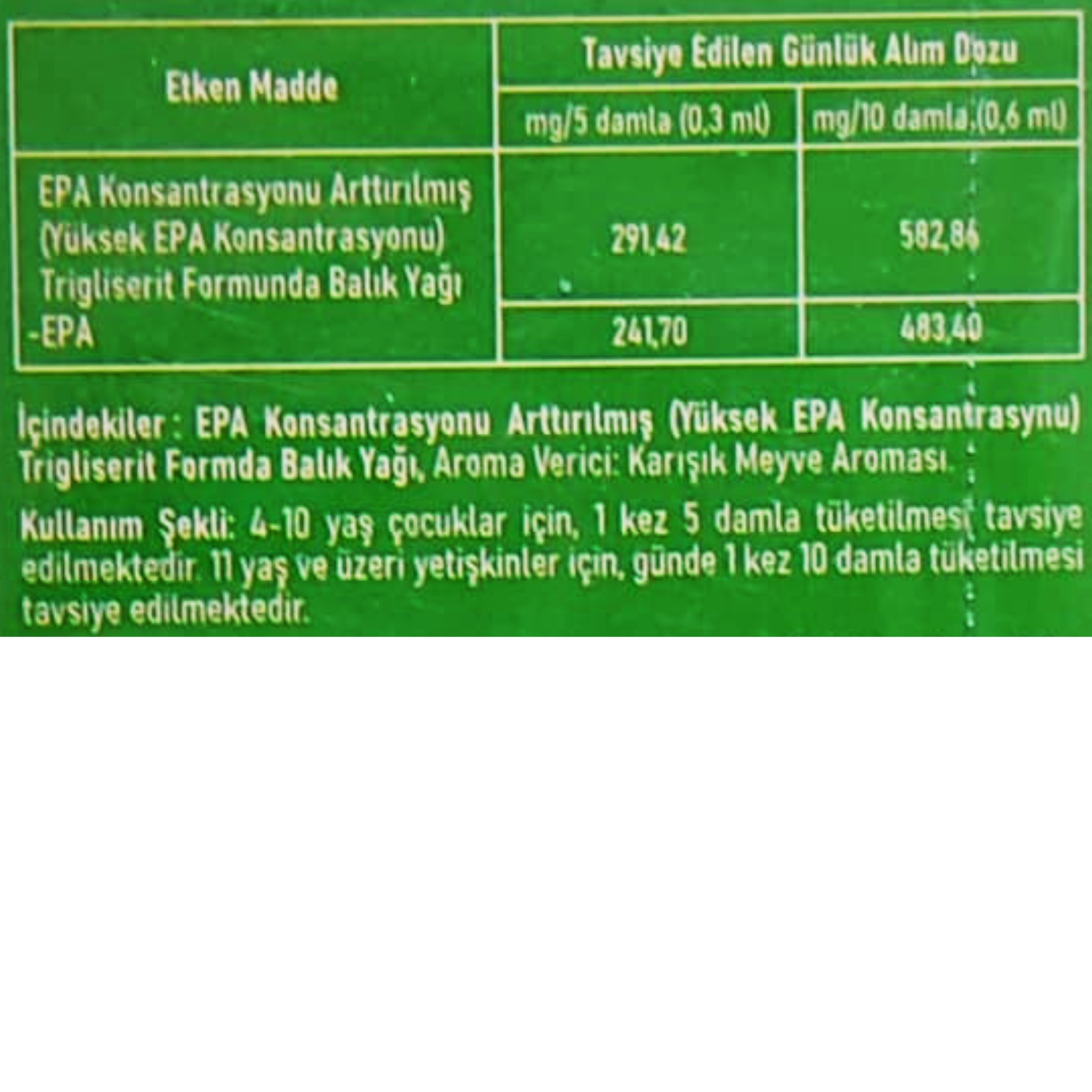 Argivit EPA Damla Balık Yağı 10 ml