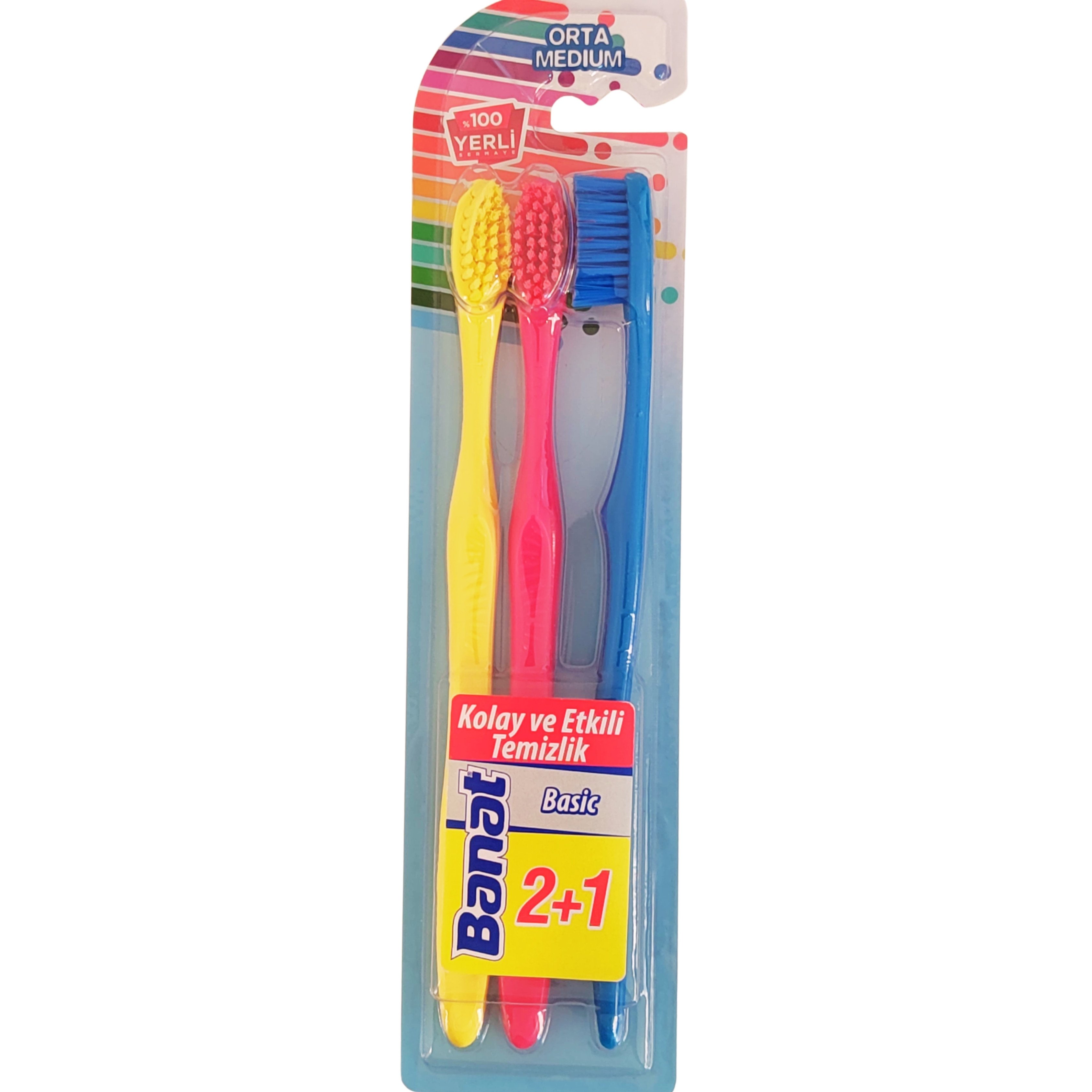 Banat Basic Diş Fırçası Orta 2+1