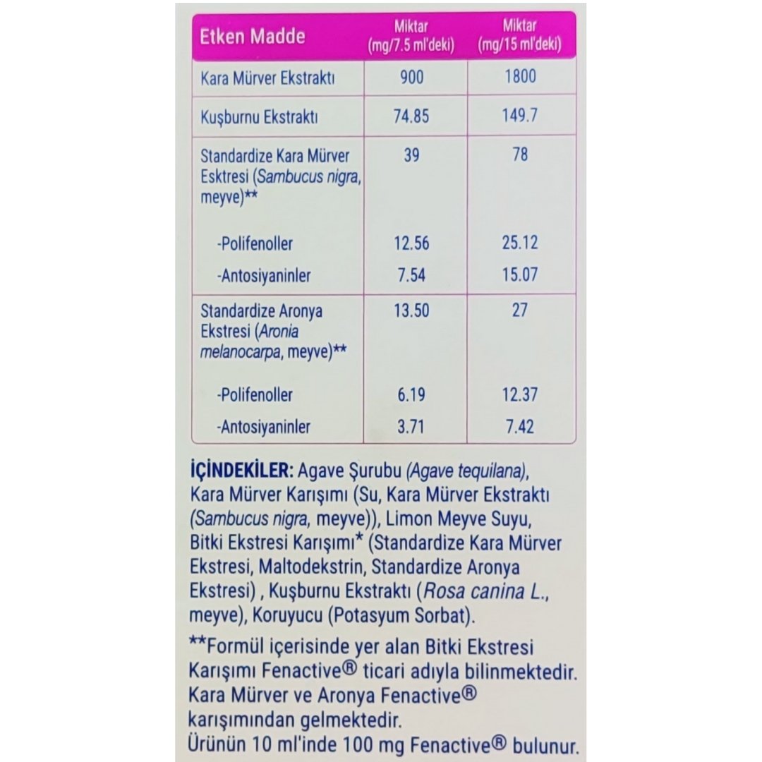 Berroxin Defense Aronya ve Kara Mürver İçeren Sıvı Takviye Edici Gıda 120 ml