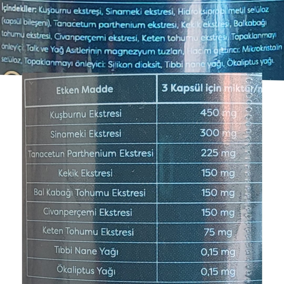 Corsa 365 No:4 Civanperçemi Sinameki Ve Bitkisel Ekstreler İçeren 90 Kapsül