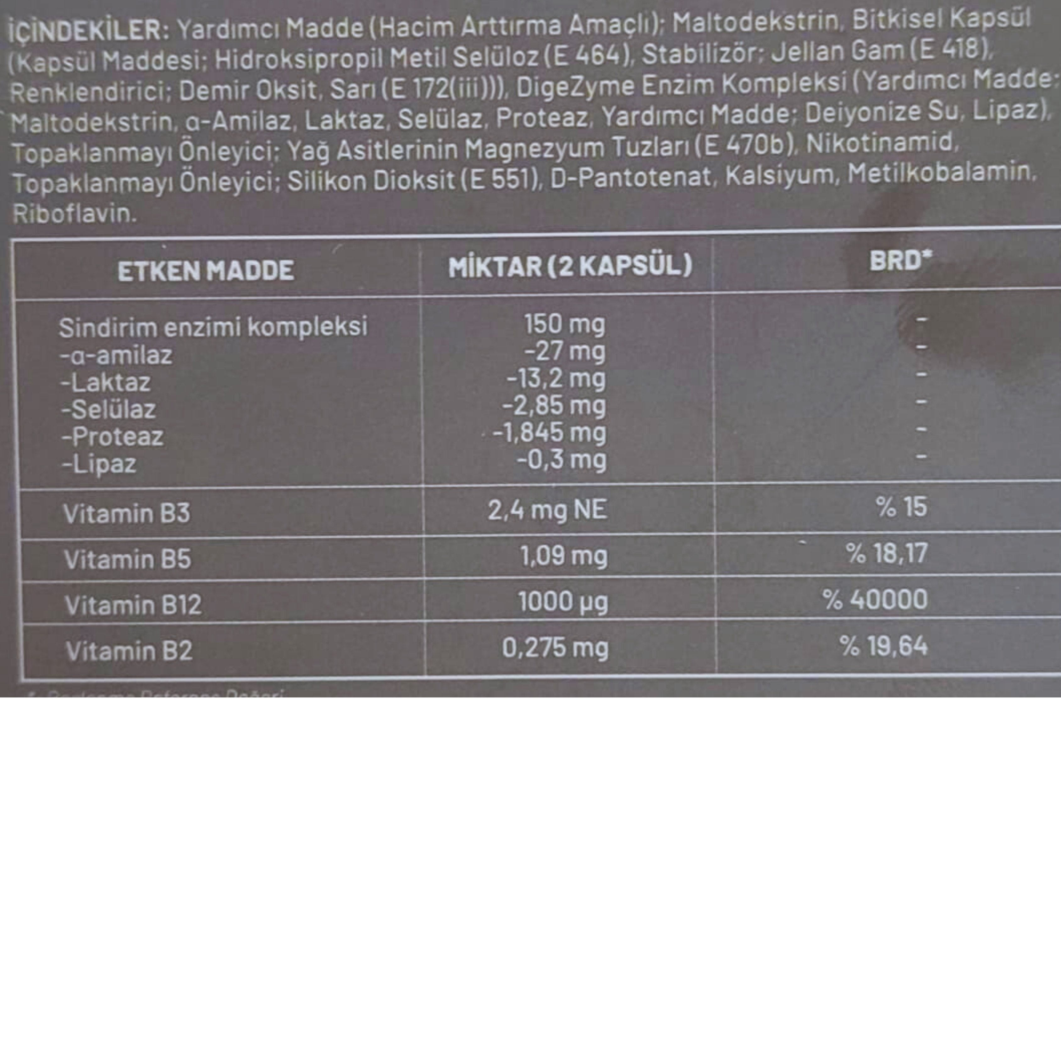 Haver Sindirim Enzim Kompleksi 60 Kapsül