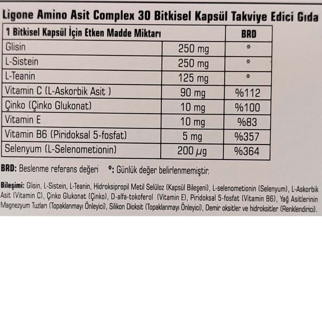 Ligone Amino Asit Complex 30 Bitkisel Kapsül