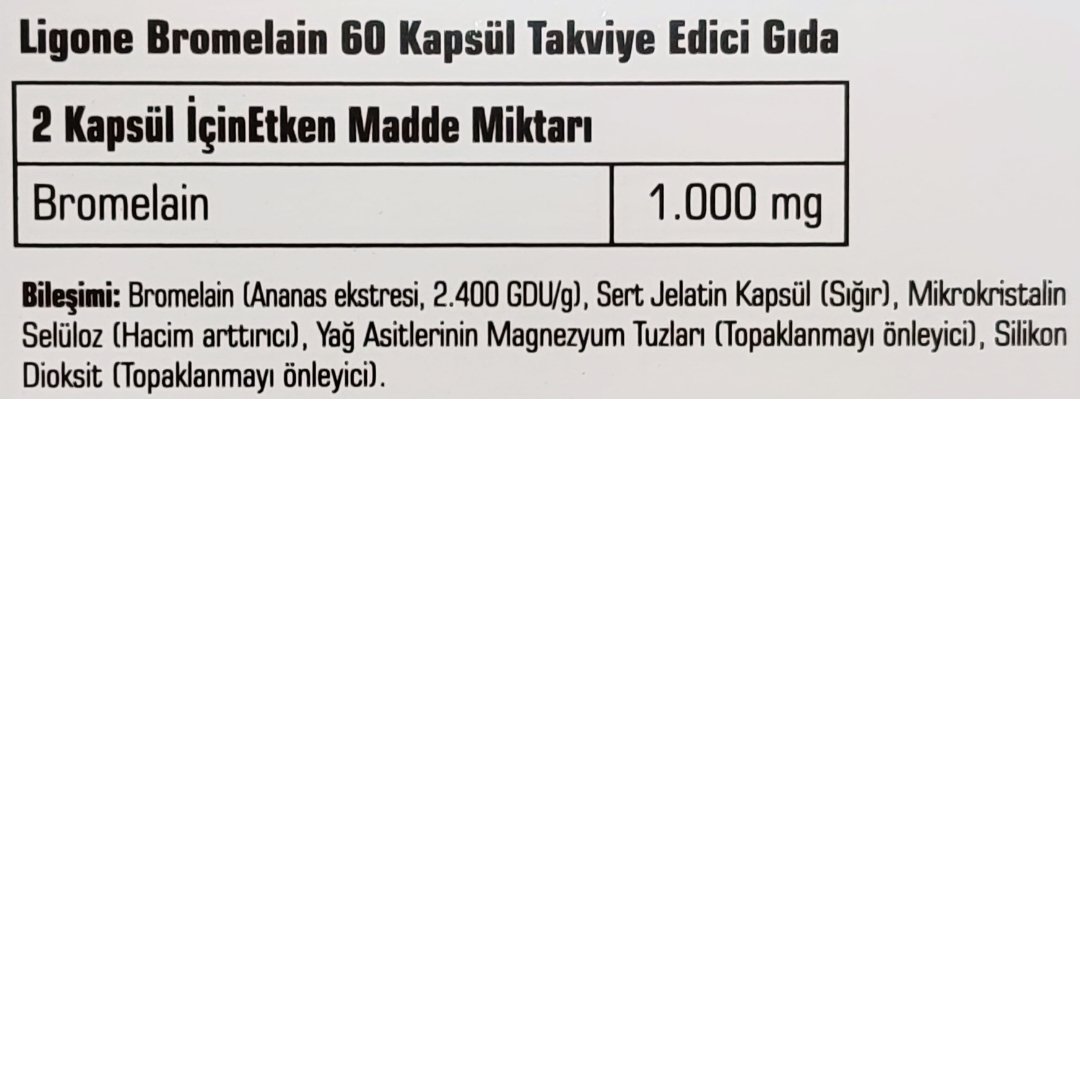 Ligone Bromelain 500mg 60 Kapsül