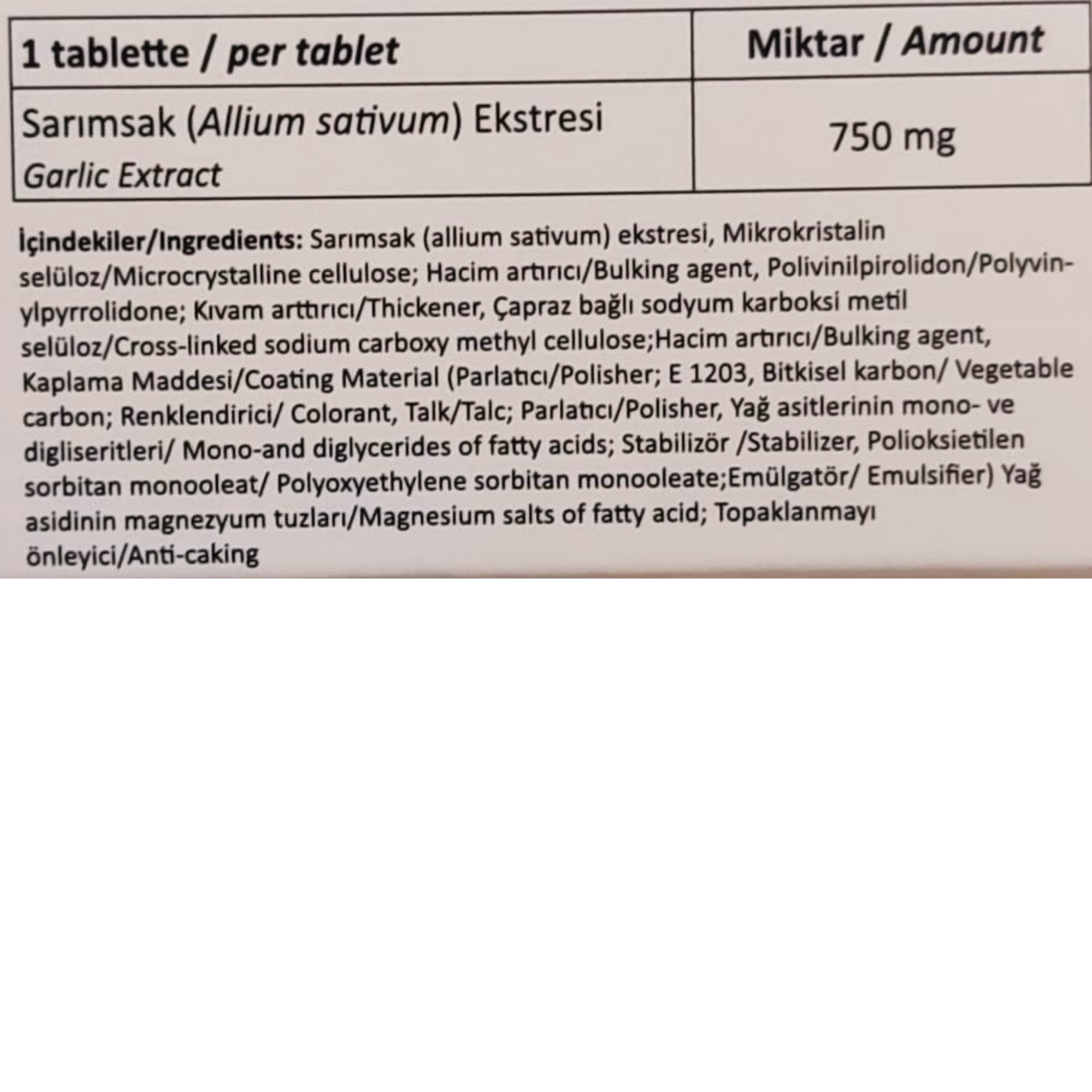MDC Black Garlic Sarımsak Ekstresi 30 Tablet