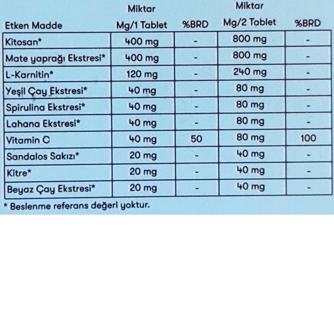 Matcha L-Carnitine Yeşil Çay 30 Tablet