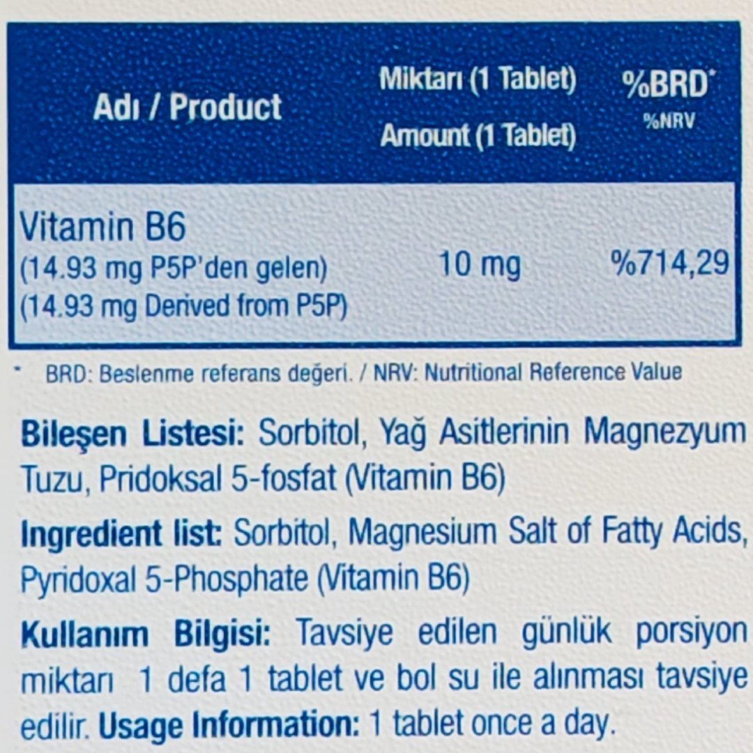 Medicago P-5-P Vitamin B6 10mg 120 Tablet