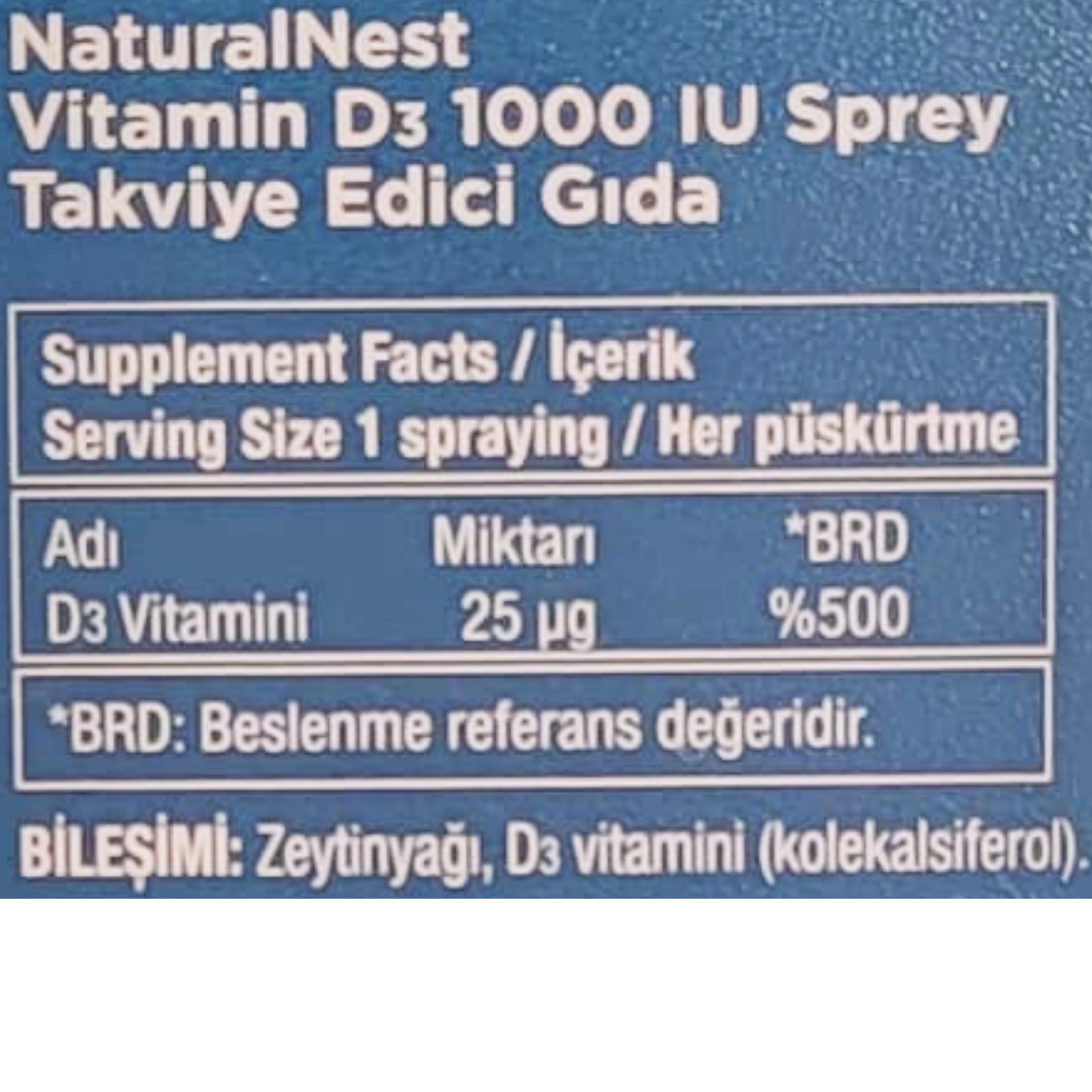 Naturalnest Vitamin D3 1000 IU Sprey 3'lü 10 ml - 3 Al 2 Öde