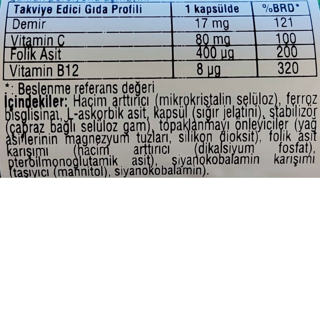 Nature's Bounty Gentle Iron 17 mg 60 Kapsül