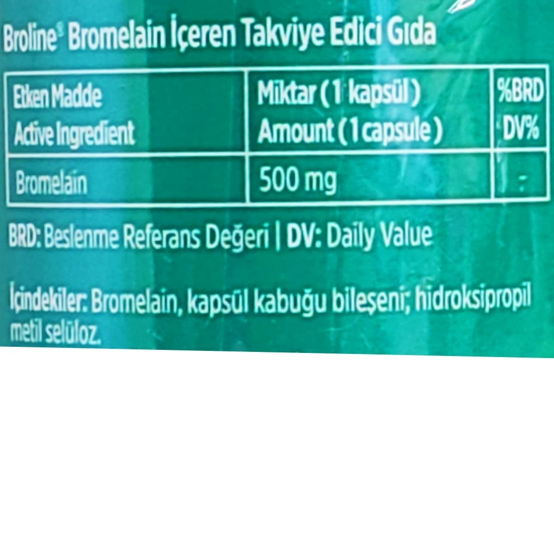 Natuwell Broline Bromelain 500mg Takviye Edici Gıda 30 Kapsül