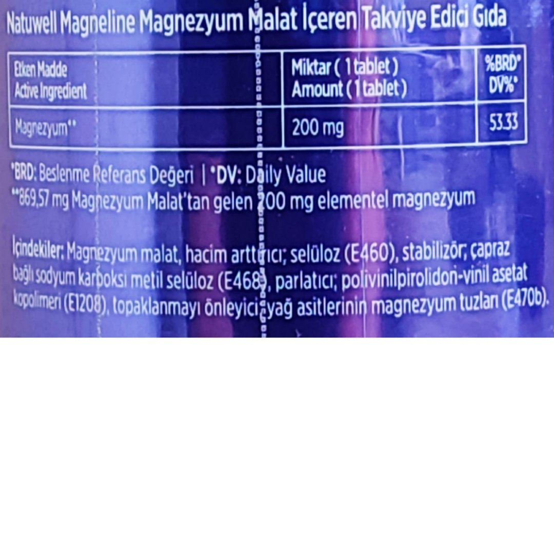 Natuwell Magneline Magnezyum Malat 60 Tablet