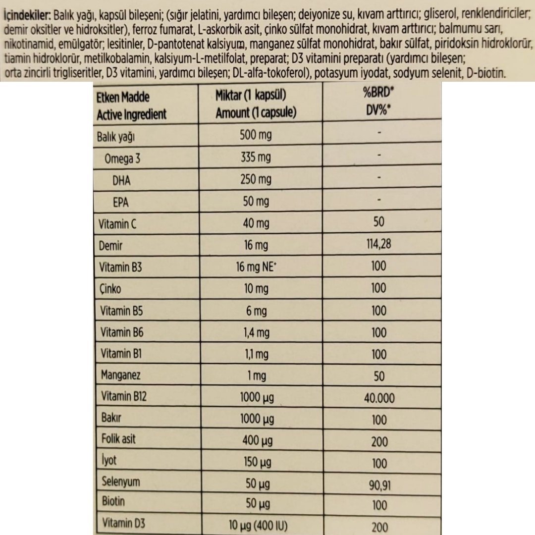Natuwell Omega VM 30 Yumuşak Kapsül
