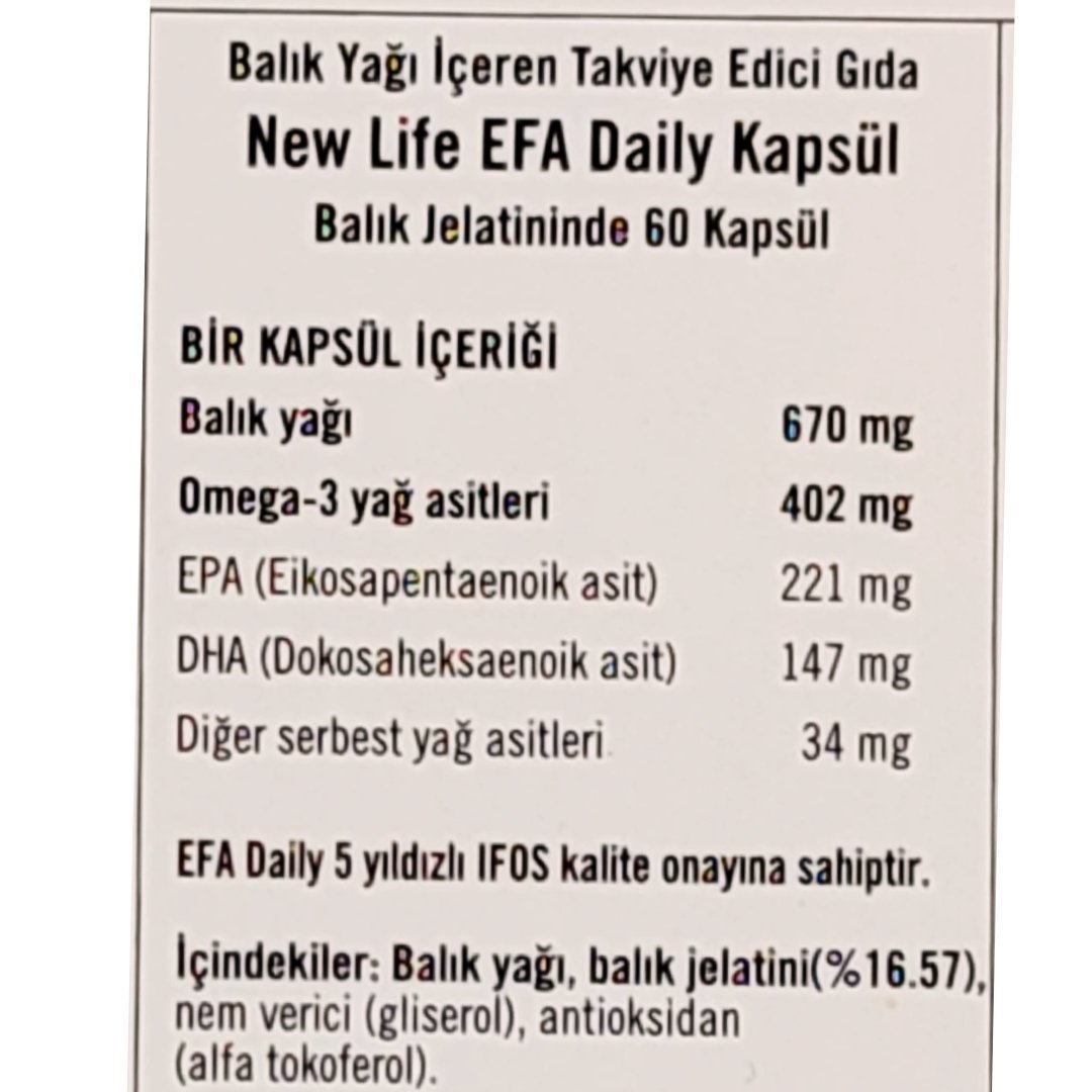 New Life EFA Daily 60 Kapsül
