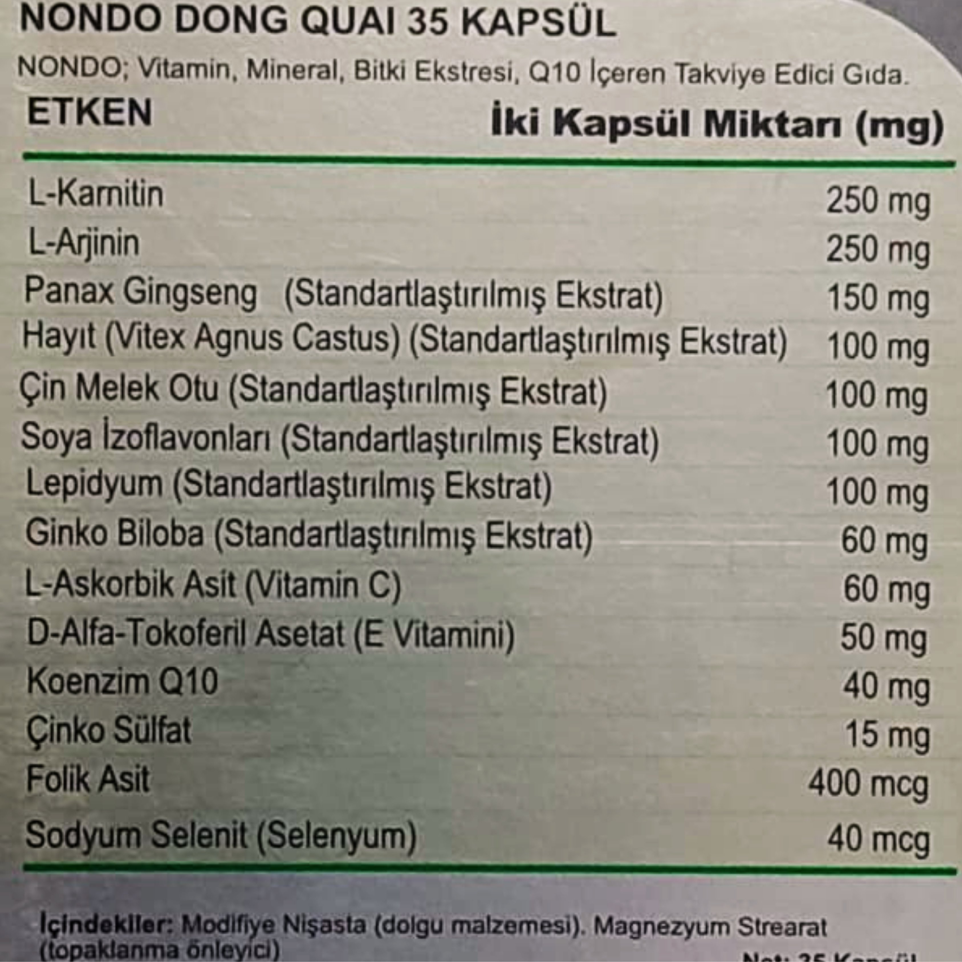 Nondo Dong Quai 35 Kapsül