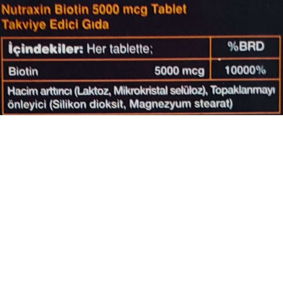 Nutraxin Biotin 5000 mg 30 Tablet