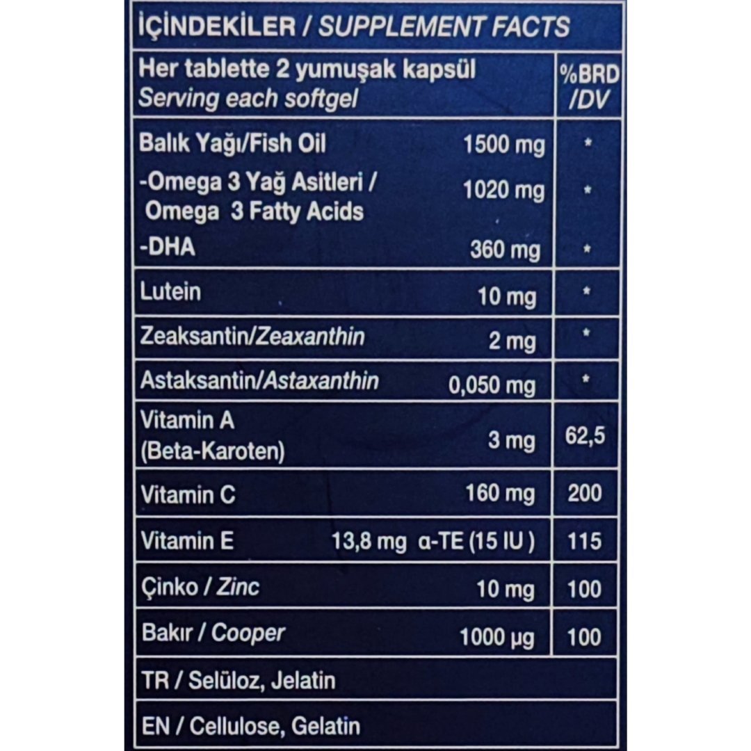 Nutraxin Plus My Vision Göz Vitamini Lutein Zeaksantin 60 Kapsül