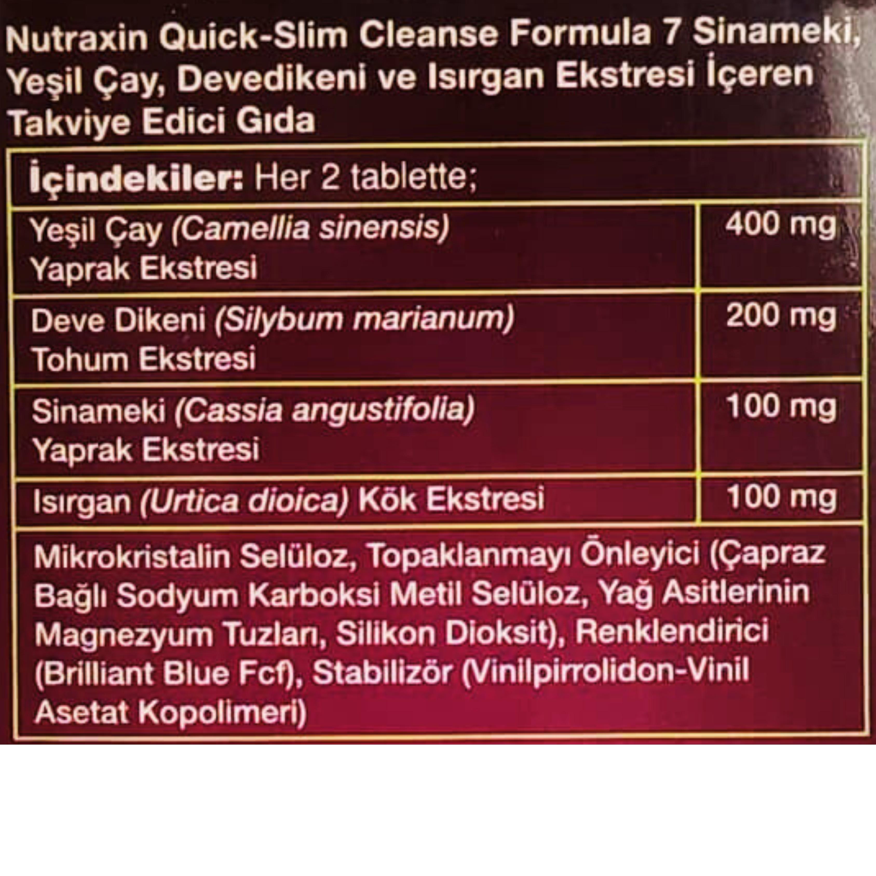 Nutraxin Quick Slim Cleanse Formula 7 Detox 14 Tablet