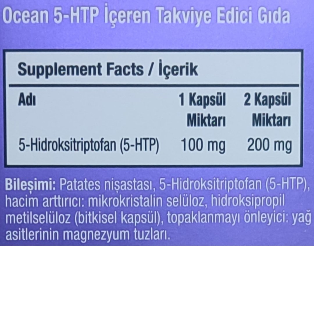 Orzax Ocean 5-HTP Takviye Edici Gıda 30 Kapsül