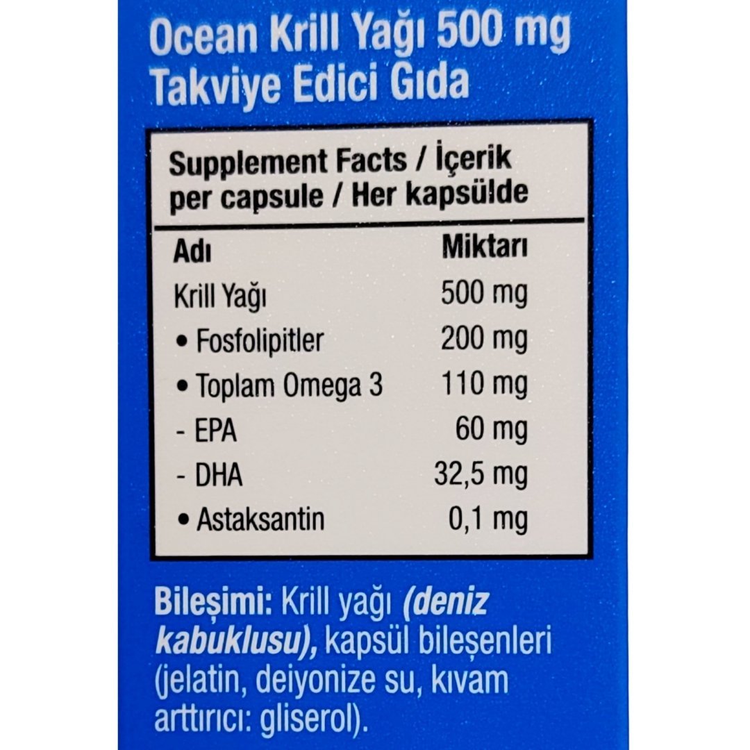 Ocean Krill Oil 500 mg 30 Kapsül