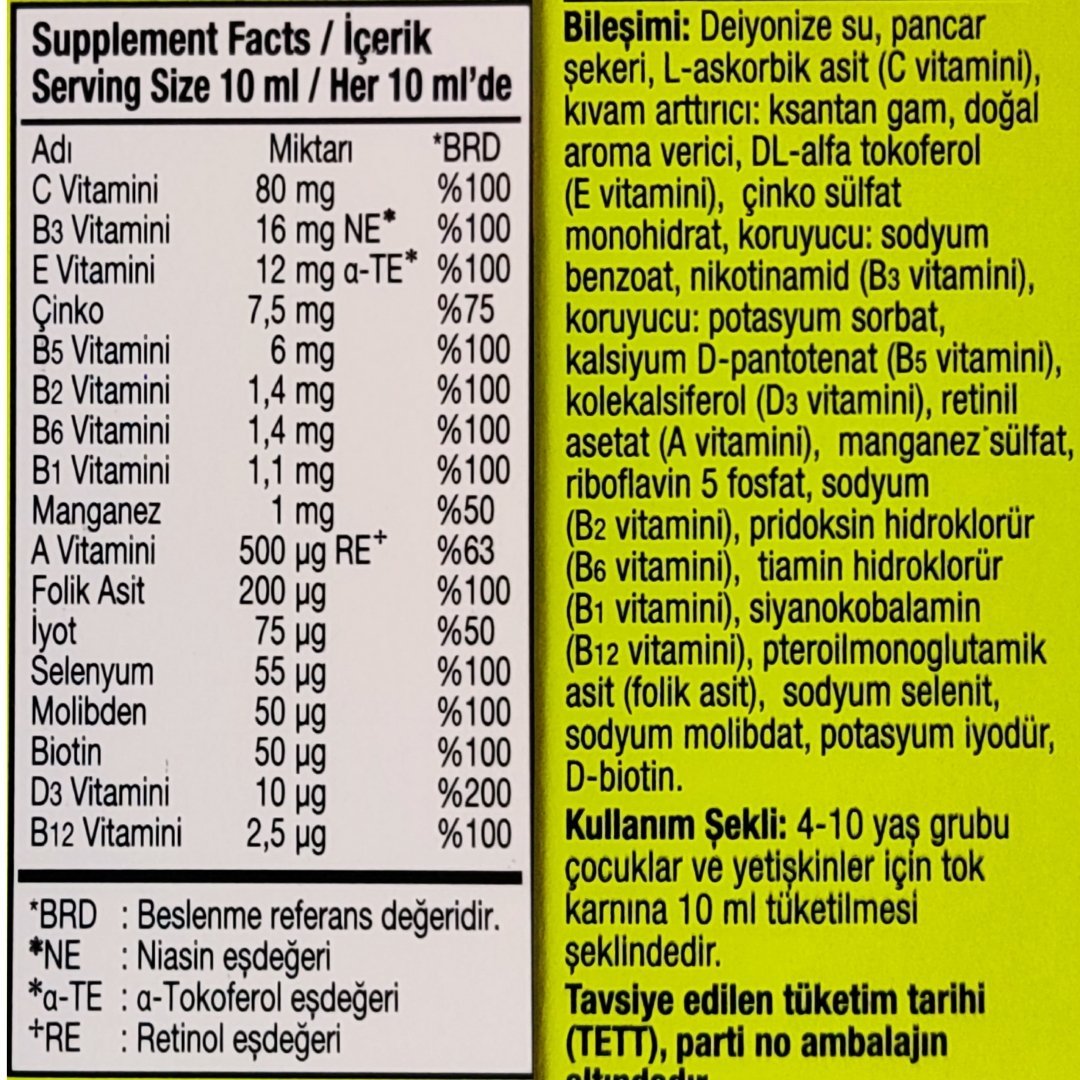 Ocean VM Vitamin Mineral Şurup Portakal Konsantreli 150 ml