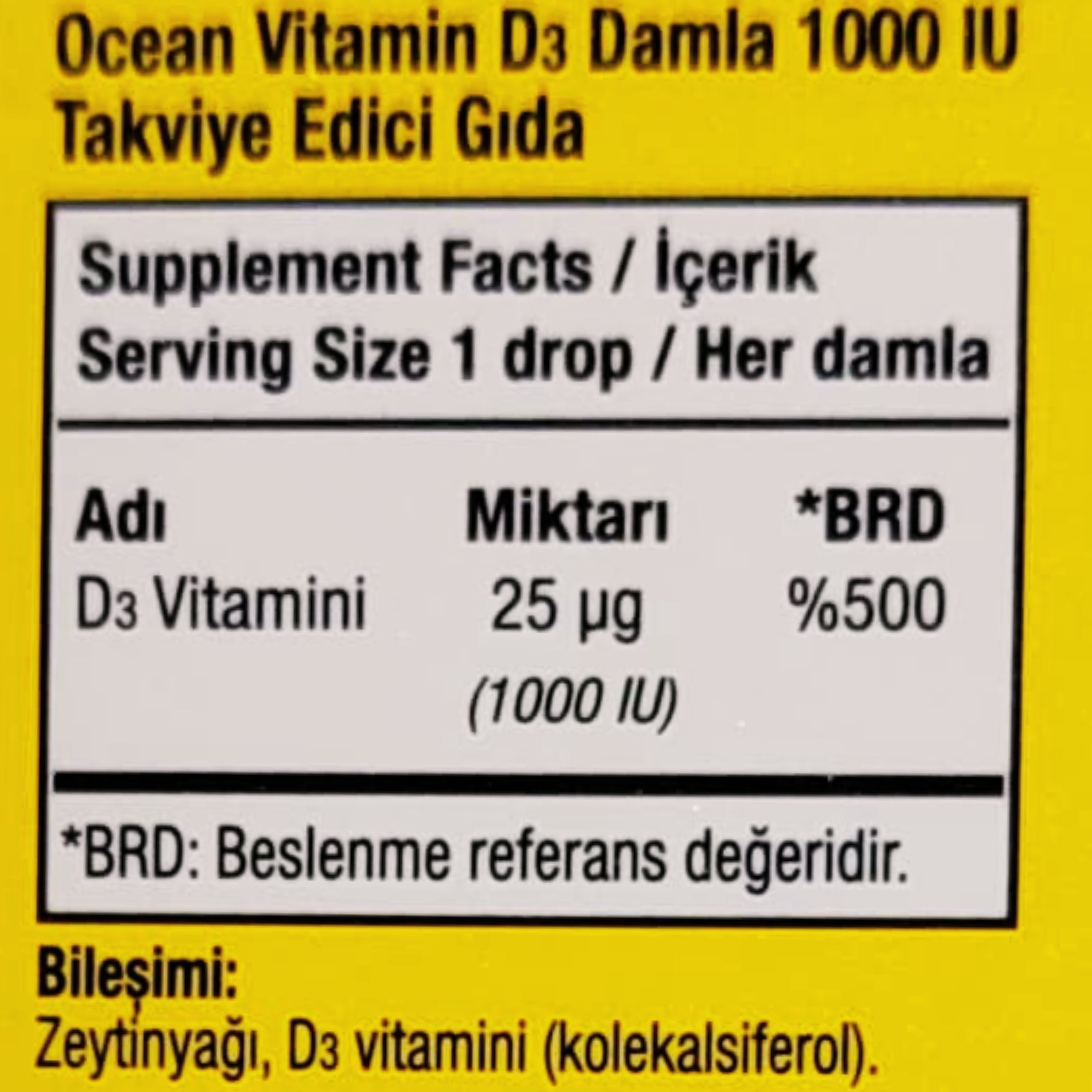 Ocean Vitamin D3 1000 IU Damla 50 ml
