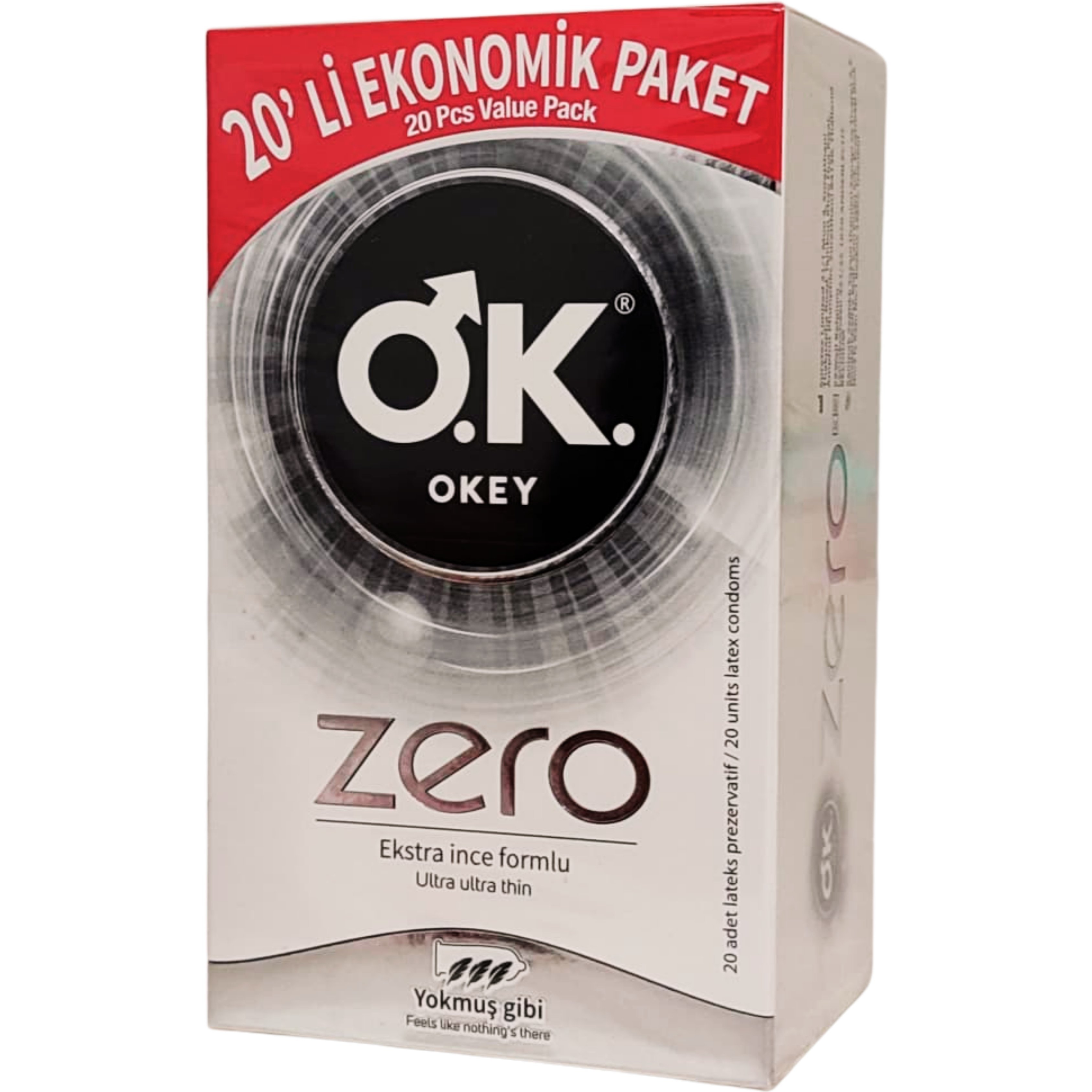 Okey Prezervatif Zero Ekstra İnce Formlu 20'li