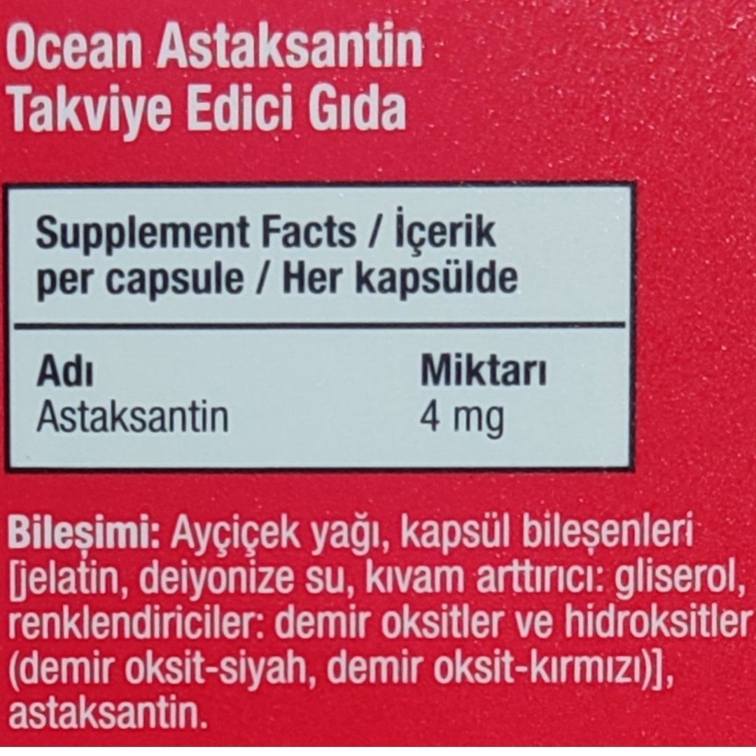 Orzax Ocean Astaksantin 30 Kapsül